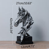Silver big Horse head statue