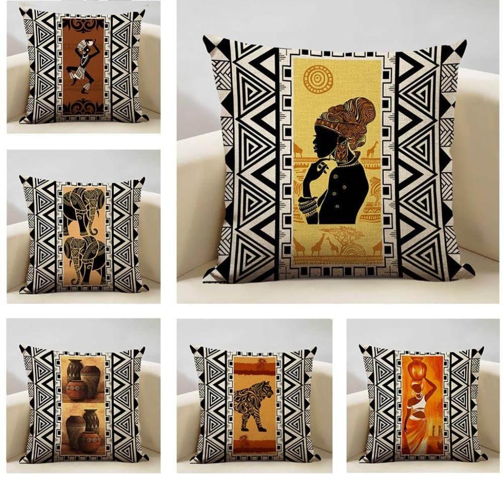 African Painting Printed Cushion Cover - House Of Avana