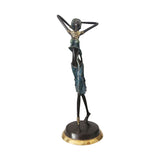 Hand Cast Bronze Statue of a Satisfied African Woman | House of Avana