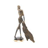 Bronze African Statue of Woman in Brown Dress | House of Avana