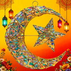 Sequined Pendant - 11.8-inch Star & Moon Luxury