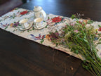 DaDa Bedding Floral Roses Tropical Paradise Birds Woven Tapestry Dining Table Runner (18116) DaDalogy Bedding Collection