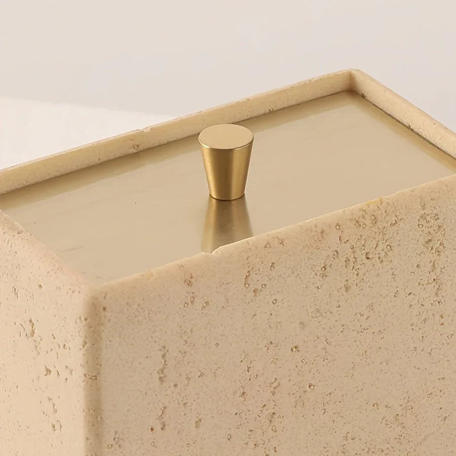 Resin Bathroom Containers with Lids Bathroom Organizer Storage Swabs Can Dental floss Can q-tip Storage Toothpick Holder Bathroom Canister Vanity Storage Jars Organizer for Swabs,Bath Salts Makeup Sponges Bath salt tank, Cani House Of Avana