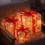 3pcs Set of Glowing Boxes, Warm Glowing Box Decorations, Boxes with Trees, Home Decor, Decorations, New Year Decorations House Of Avana