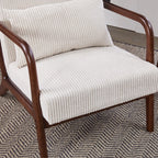 Mid-Century Modern Accent Chair, Arm Chair Living Room Chairs with Pillow Upholstered Reading Chair with Solid Wood Frame & Living Room Bedroom Balcony (beige) Streamdale Furniture