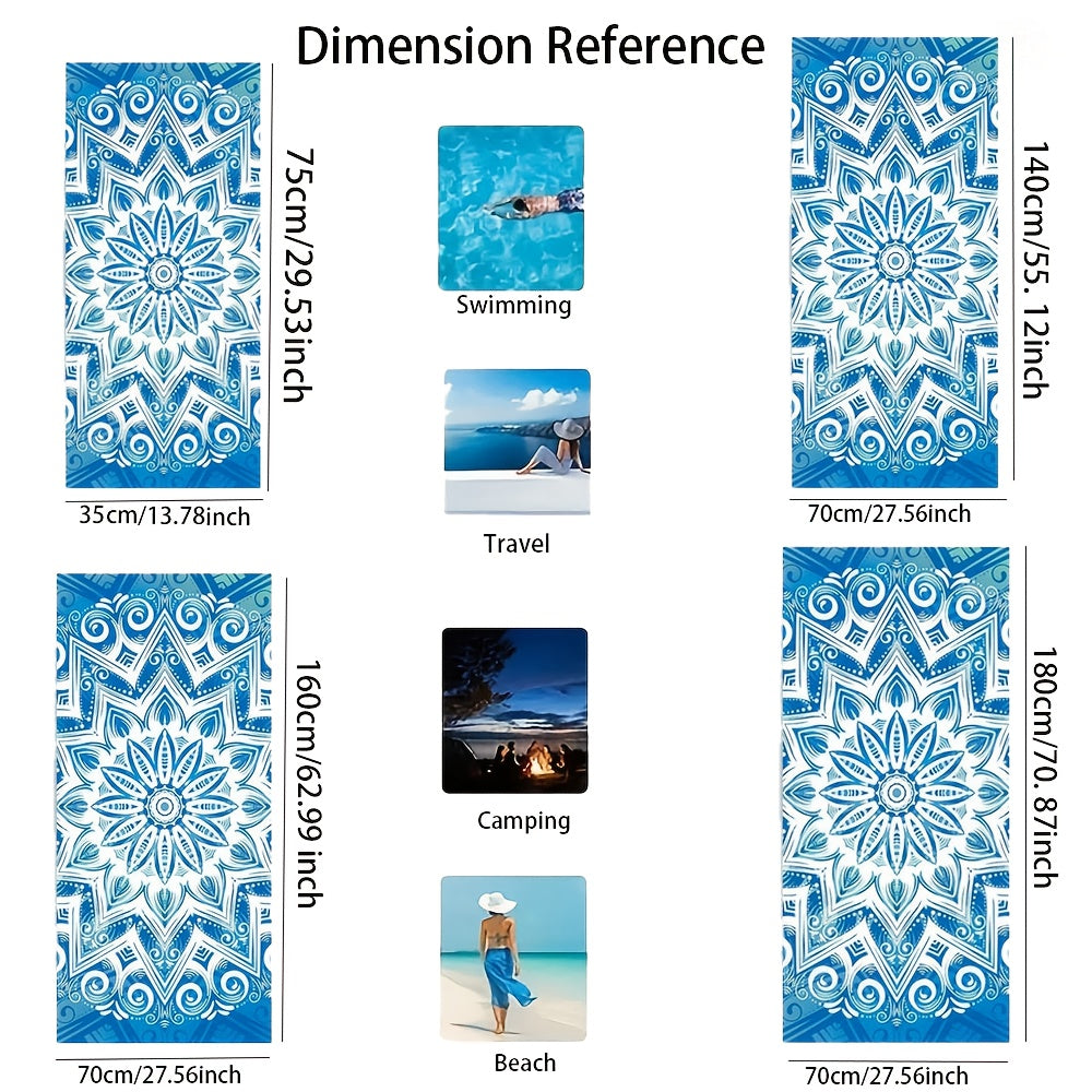 Beach Towel - Quick-Dry Microfiber Horse Print