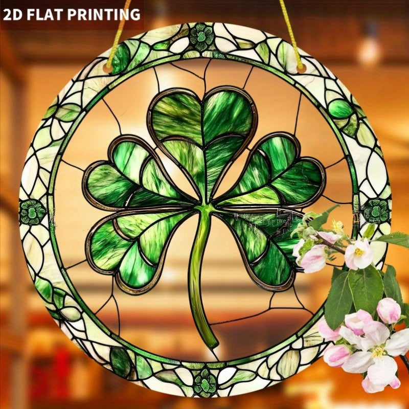 Sun Catcher - Stained Glass Green Round