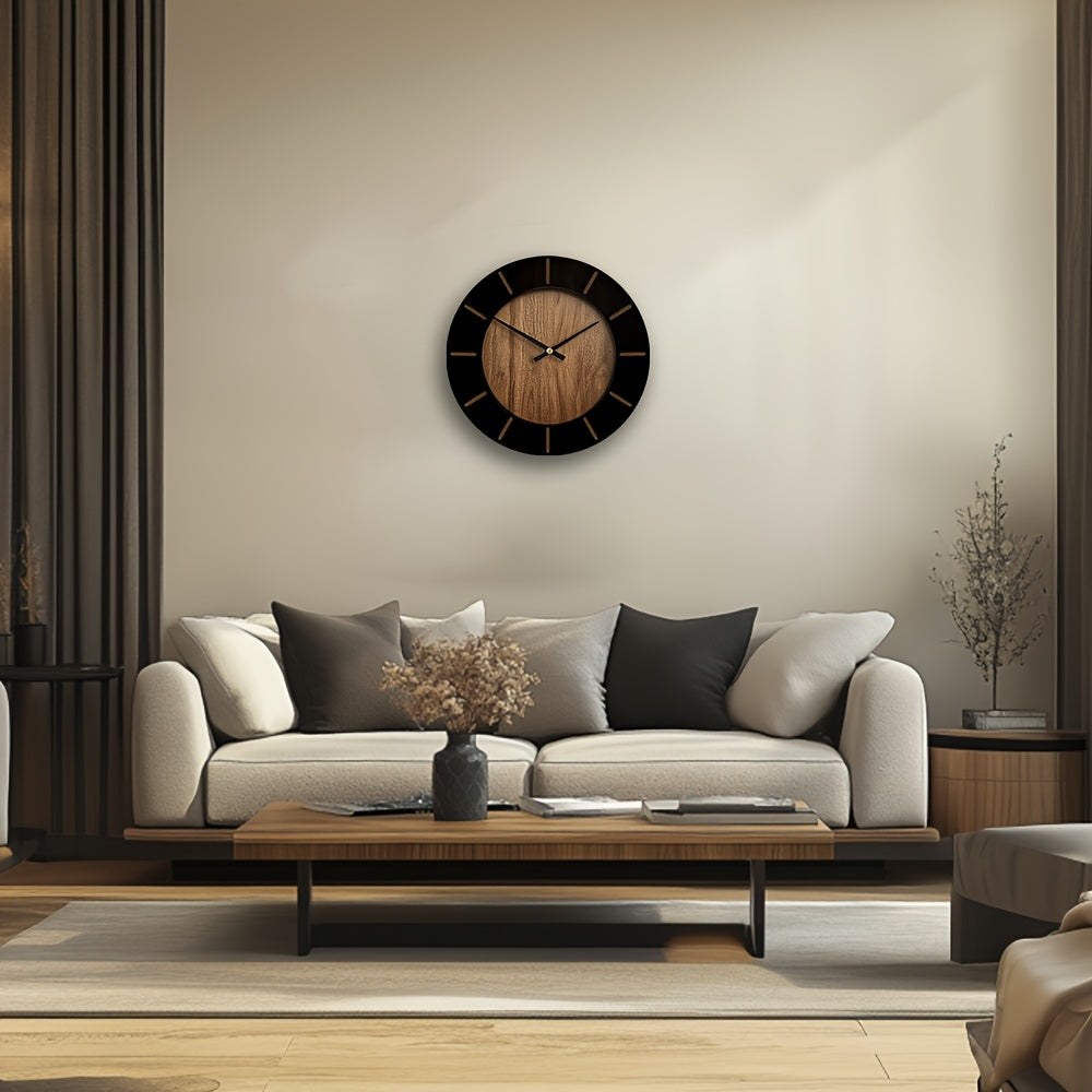 14/16/18 Inch Vintage Wooden Silent Wall Clock - Elegant Battery-Operated Artistic Decor for Living Room, Bedroom, Office - AA Battery Required, Not Included House Of Avana