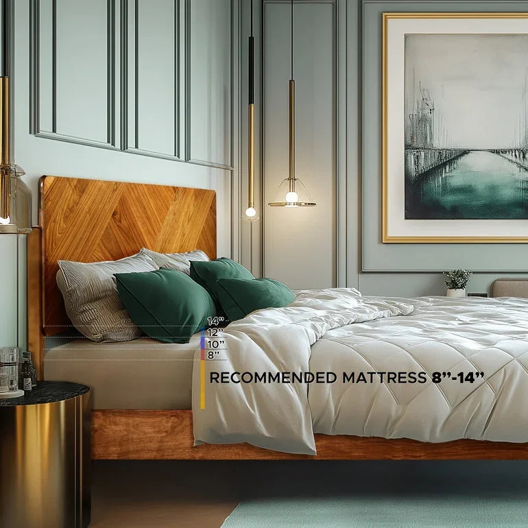 Bifrost Solid Wood Bed Frame With Headboard