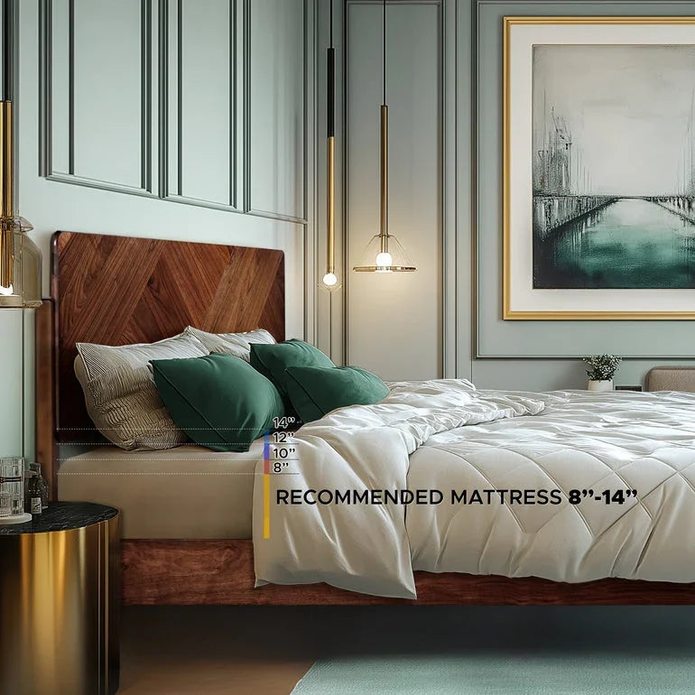 Bifrost Solid Wood Bed Frame With Headboard