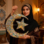 Sequined Pendant - 11.8-inch Star & Moon Luxury