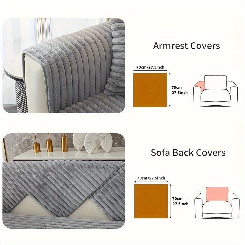 Luxurious Rabbit Fur Sofa Slipcover | Non-Slip Light Grey for dog use topspet