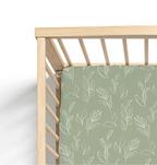 Organic Bamboo Cotton Blend Crib Sheet in Natural Oasis Willow Cradle Comforts Co.