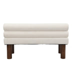 Upholstered Dining Bench, End of Bed, Entryway Bench, Boucle Ottoman for Dining Room, Bedroom, Living Room, Rubber Wood Leg 330 LBS Support, Beige Streamdale Furniture