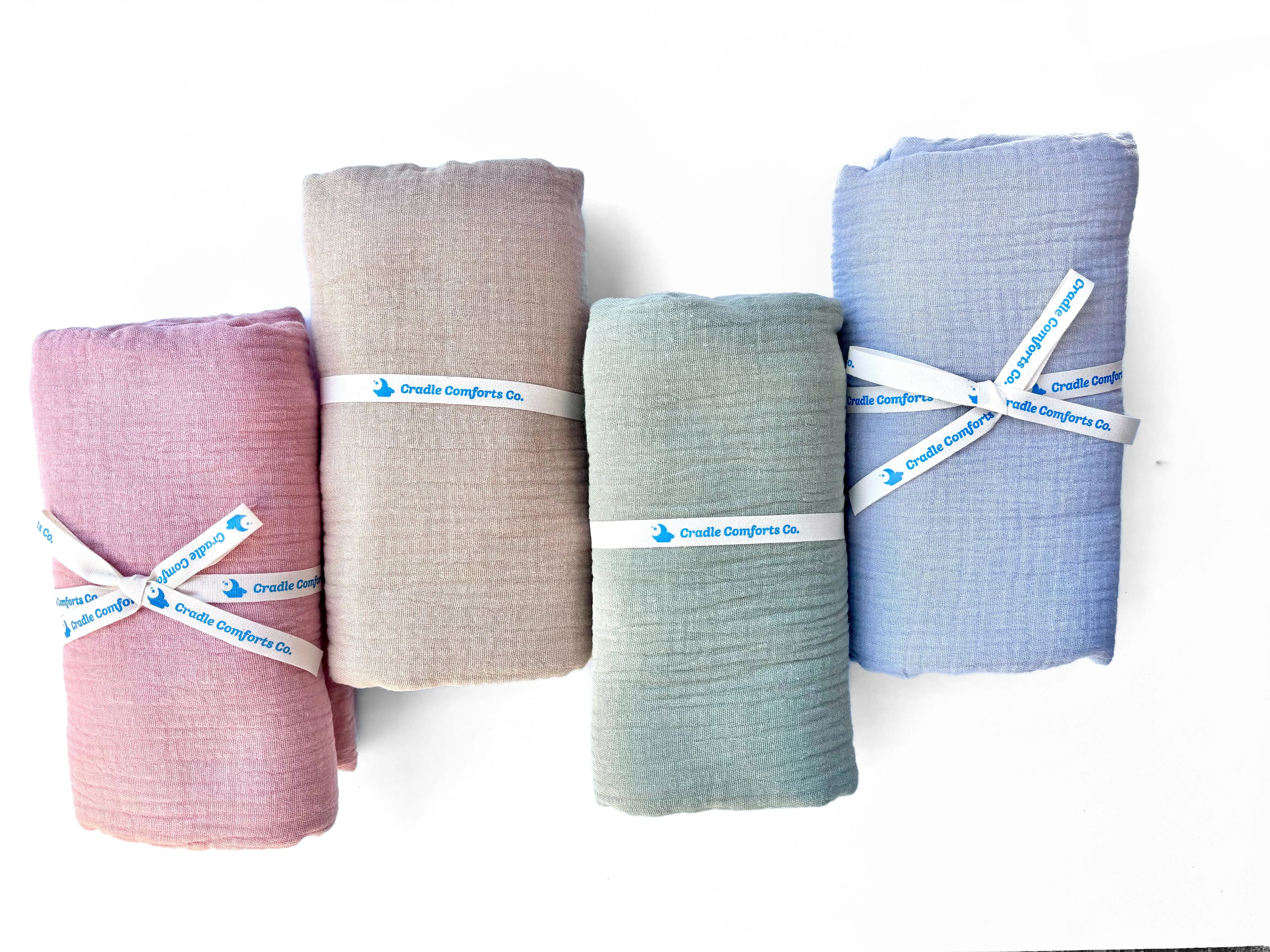 Organic Cotton Gauze Muslin Swaddle Blanket Cradle Comforts Co.