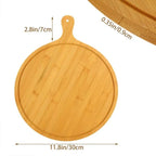 Pizza Peel - Natural Bamboo Round 28x42cm