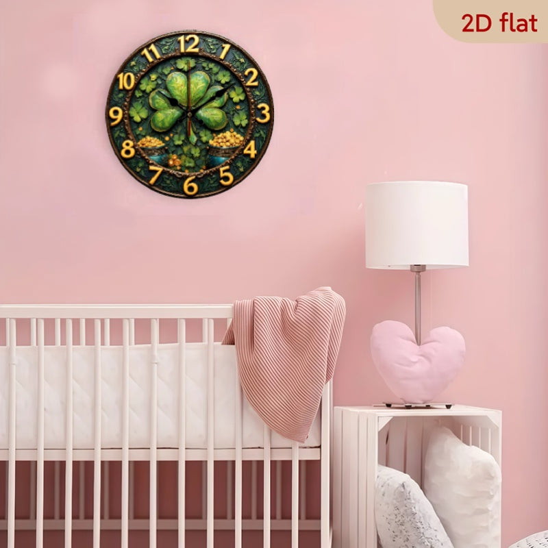 Wall Clock - Silent Wooden 10-Inch