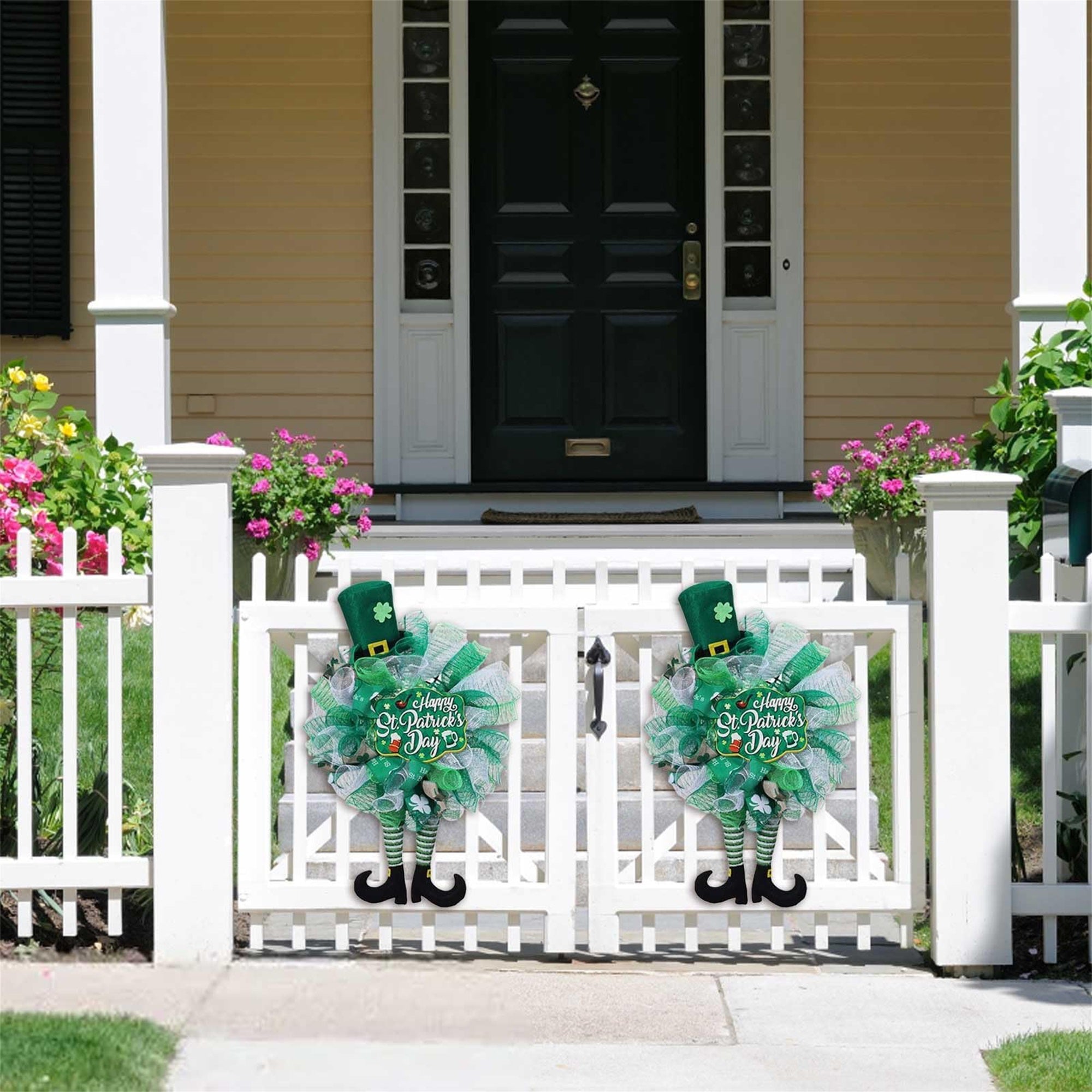 Wreath - Irish Green Mesh Ribbon