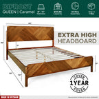 Bifrost Solid Wood Bed Frame With Headboard