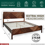 Bifrost Solid Wood Bed Frame With Headboard