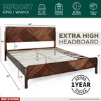 Bifrost Solid Wood Bed Frame With Headboard