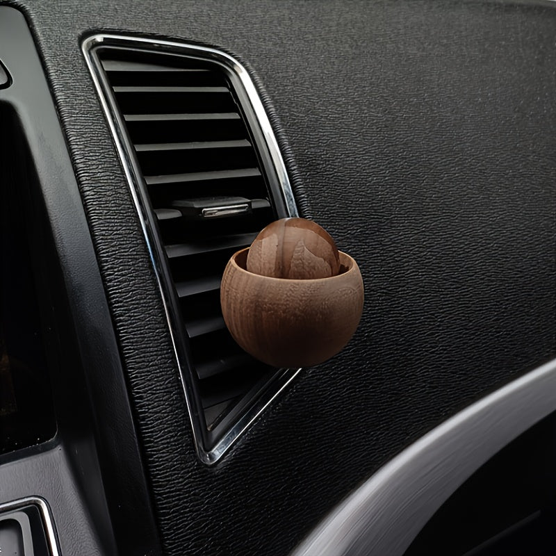 1pc Natural Wood Car Air Freshener Diffuser with Manual Operation - Real Wood (Cherry/Beech/Birch/Maple) All--One Refillable Design, No Chemicals, Compatible with Car Ventilation Systems, Elegant & Durable Air Purifier for Ve House Of Avana