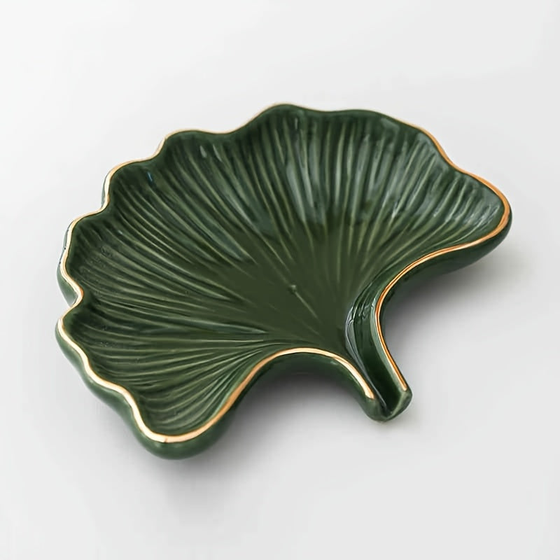 Soap Dish - Ceramic Golden Leaf
