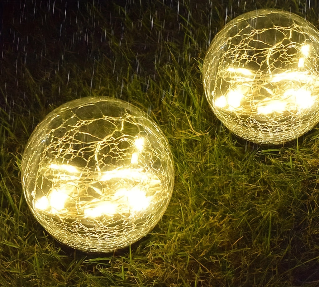 1/2/4 Sets Of Garden Solar Lights, Cracked Glass Bulb LED Outdoor Decorative Lights, Solar Floor Lights, Garden Landscape Lawn Lights, IP44 Waterproof And Durable, Suitable For Courtyards, Lawns And Gardens And Universal Holi House Of Avana