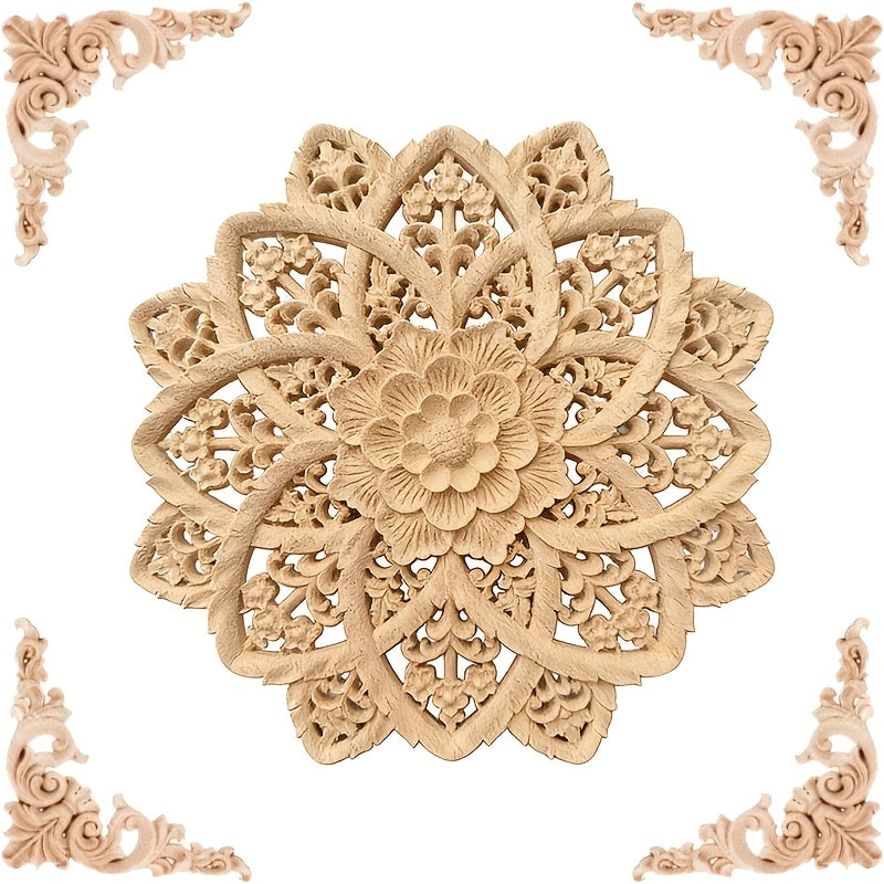 Wall Art - Unpainted White Wood Floral