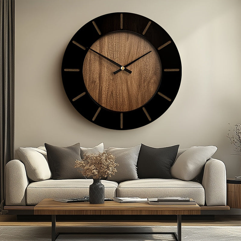 14/16/18 Inch Vintage Wooden Silent Wall Clock - Elegant Battery-Operated Artistic Decor for Living Room, Bedroom, Office - AA Battery Required, Not Included House Of Avana