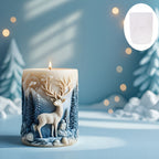 1pc Winter Deer Snow Scene 3D Silicone Mold - Exquisite Forest & Reindeer Carving Design, Flexible & Durable Reusable for Resin/Plaster/Candle Crafts, Perfect For Christmas Home Decor, Fireplace Ornaments & Holiday Gifts House Of Avana