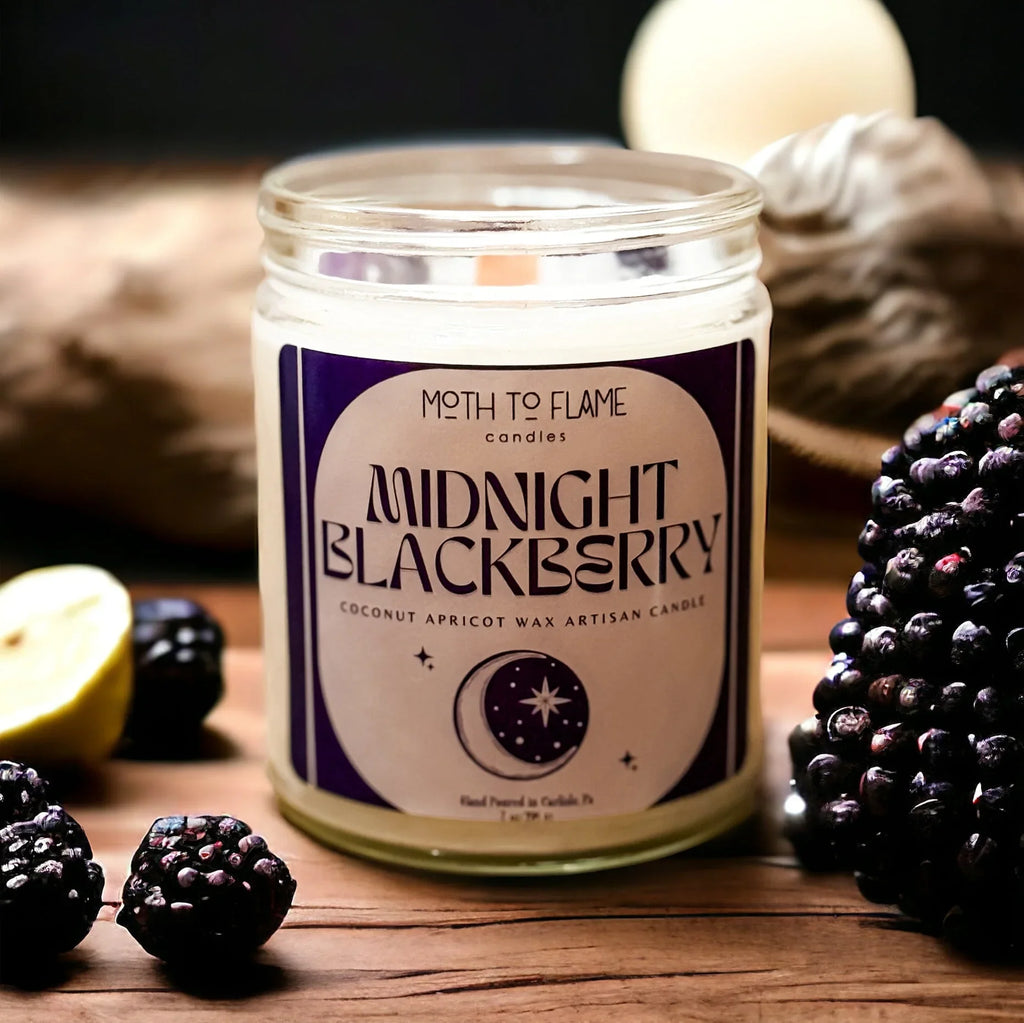 Midnight Blackberry – 7 oz Candle Moth to Flame Candles