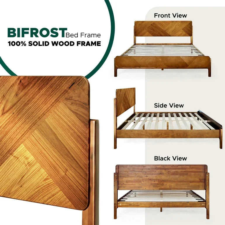 Bifrost Solid Wood Bed Frame With Headboard