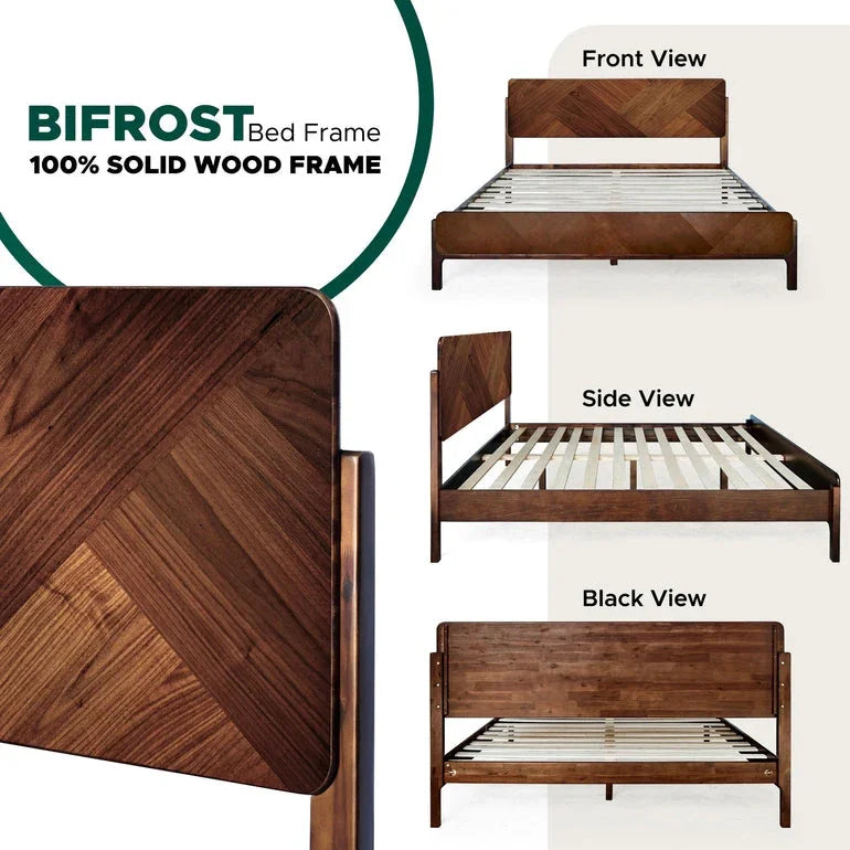 Bifrost Solid Wood Bed Frame With Headboard