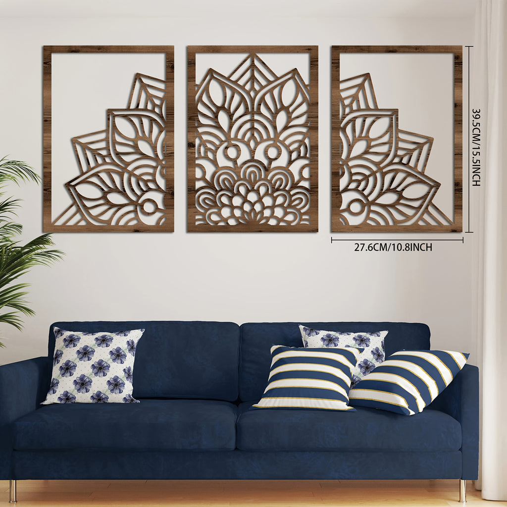 Wall Art - Brown Wood Mandala Panel