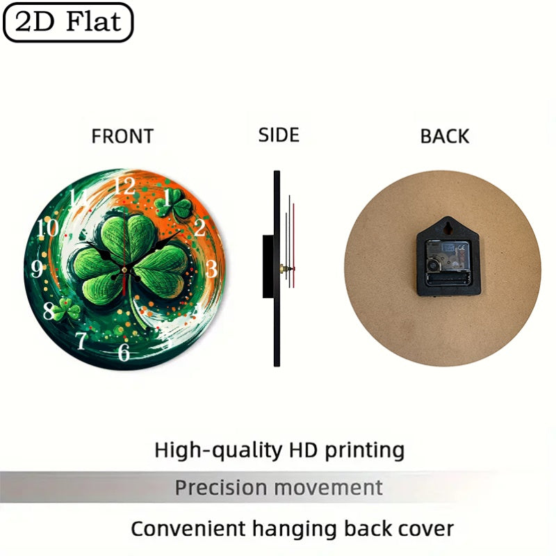 Wall Clock - Silent Wooden Round