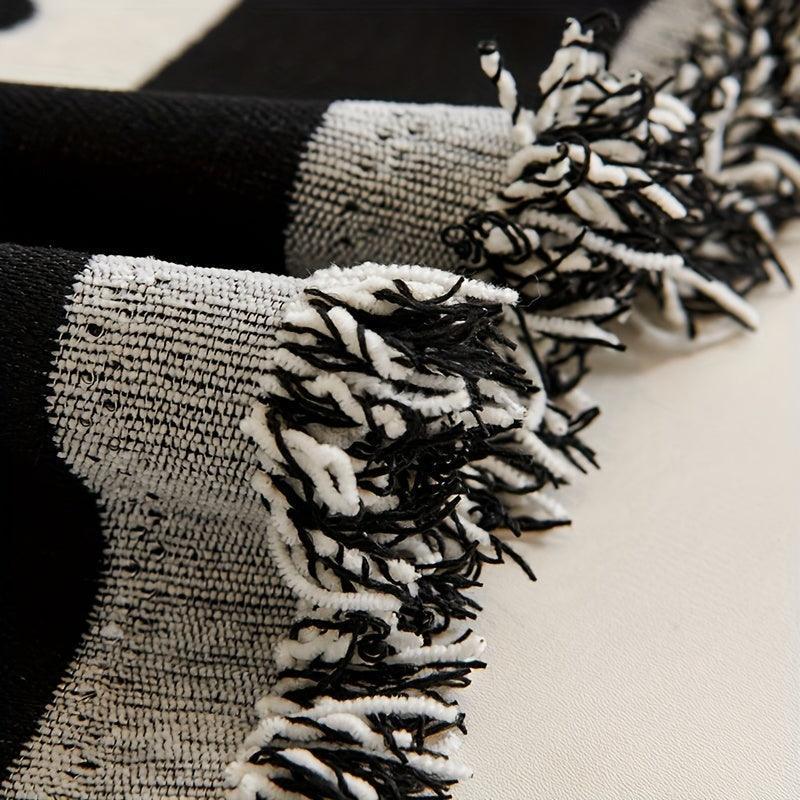 Soft & Cozy Chenille Reversible Sofa Cover - Black and White Couch topspet