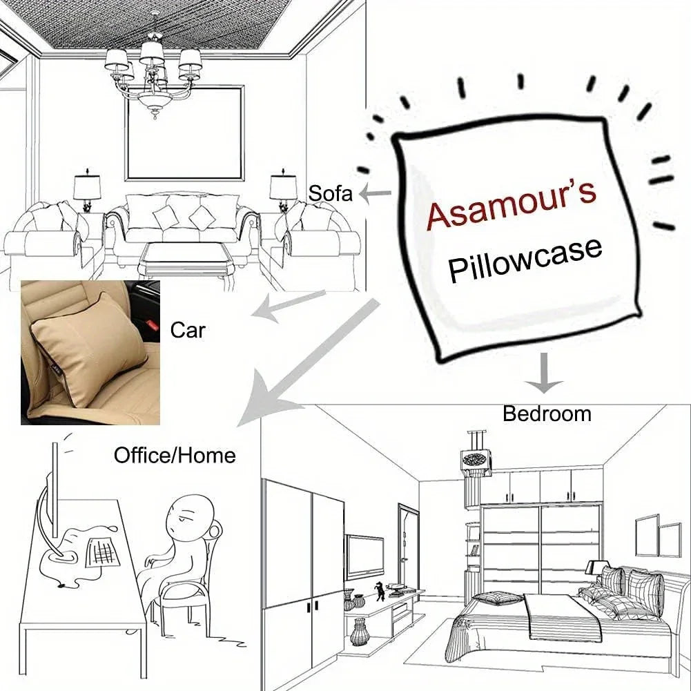 Pillow Covers - Zipper Cotton Beige Brown