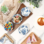Blue 50 Pack Wedding Favors for Guests Small Ceramic Bowls Bulk Gifts Set 3.3 Inch Floral Design Mini Dipping Bowl Sauce Dish with Cards Box for Party Shower Favor Souvenir Halloween Christmas House Of Avana