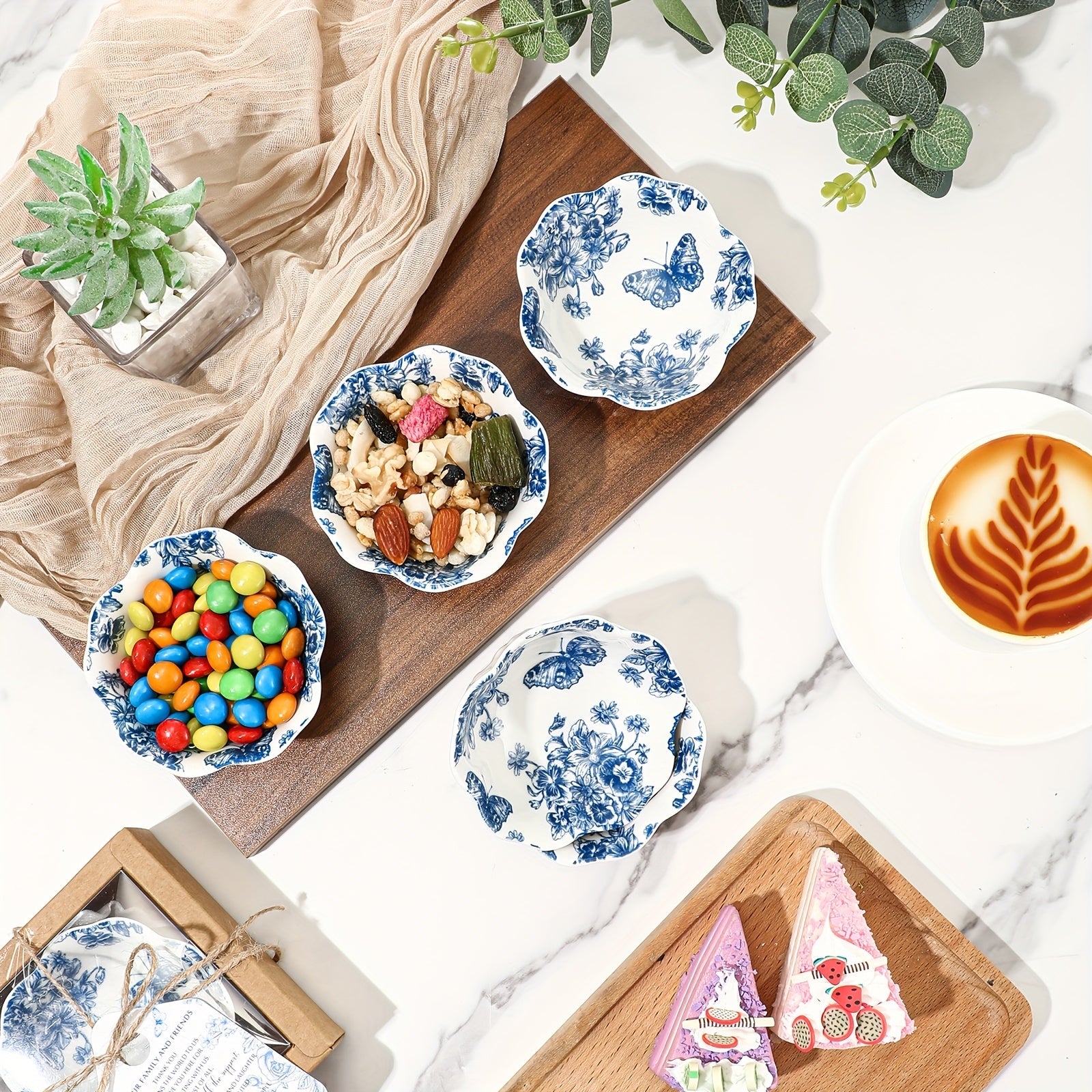 Blue 50 Pack Wedding Favors for Guests Small Ceramic Bowls Bulk Gifts Set 3.3 Inch Floral Design Mini Dipping Bowl Sauce Dish with Cards Box for Party Shower Favor Souvenir Halloween Christmas House Of Avana