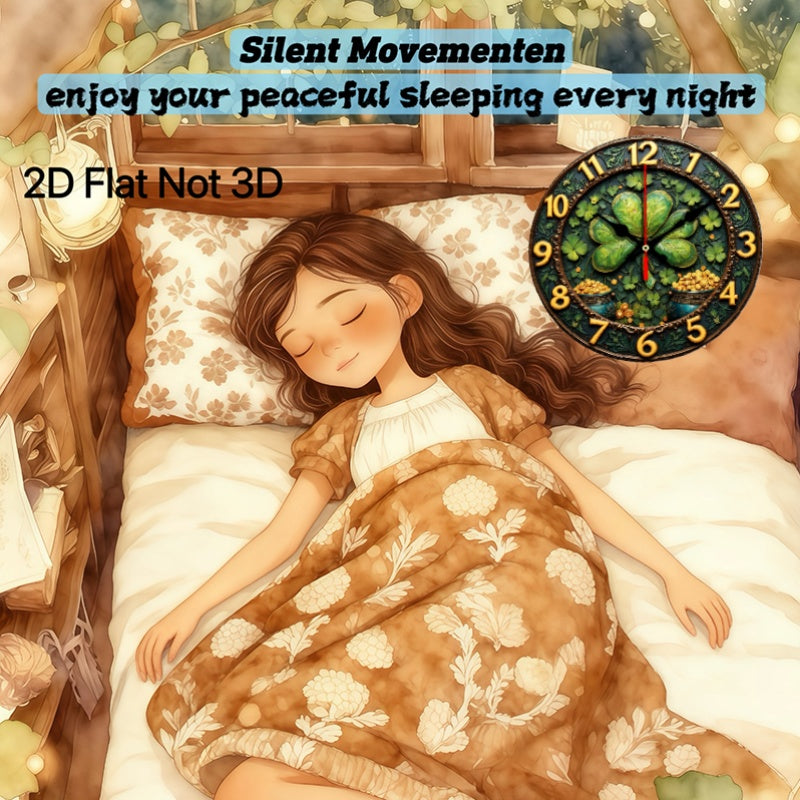 Wall Clock - Silent Wooden 10-Inch