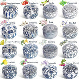 16pcs Blue And White Porcelain Scented Candle Smokeless, No Drip, Elegant Romantic Candle, Suitable For Family, Swimming Pool, Sabbath, Wedding, Church, Also Very Suitable For Halloween, Thanksgiving, Valentine'S Day And So O House Of Avana