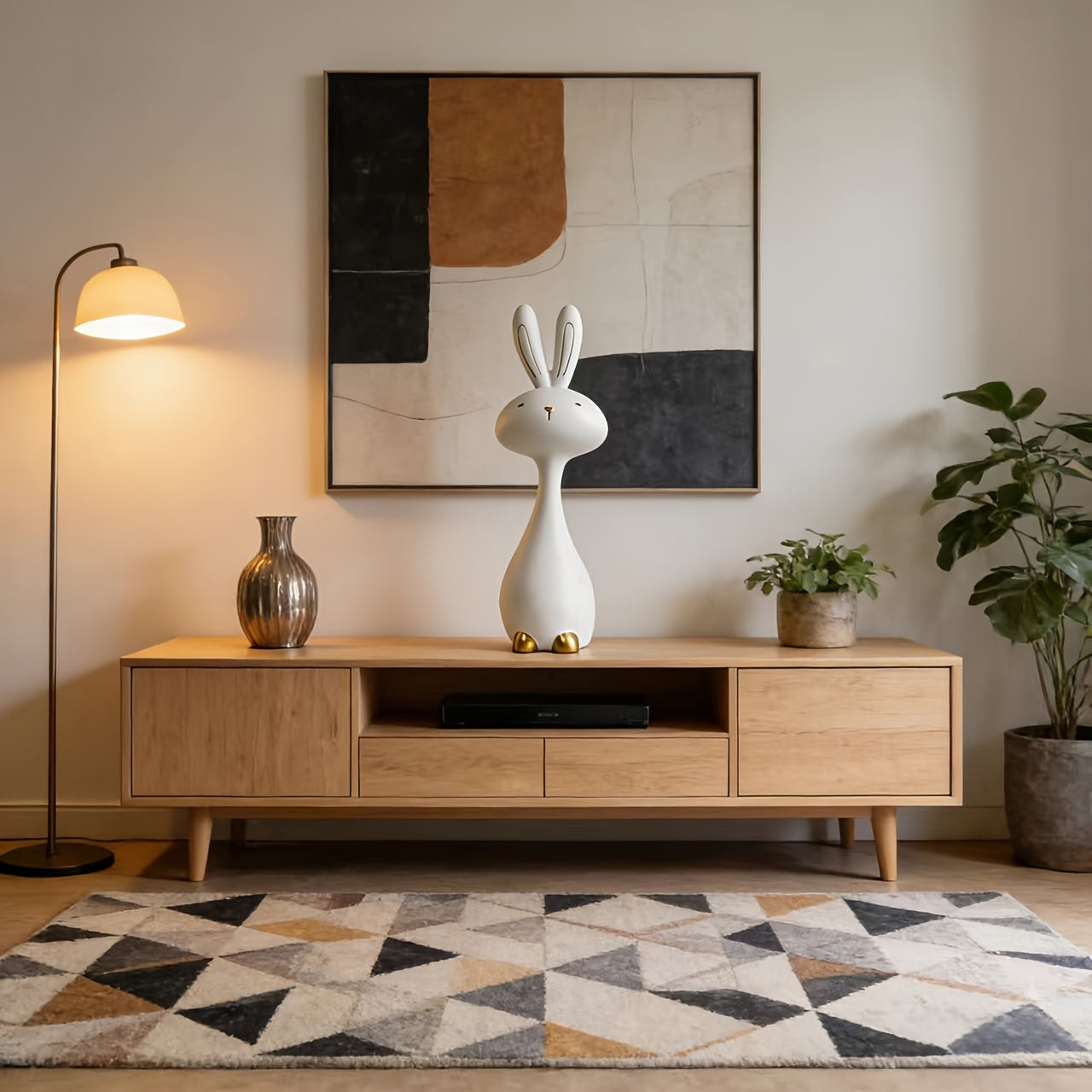 Rabbit Statue - Modern Golden Small