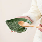 Spoon Rest - Non-Slip Ceramic Leaf