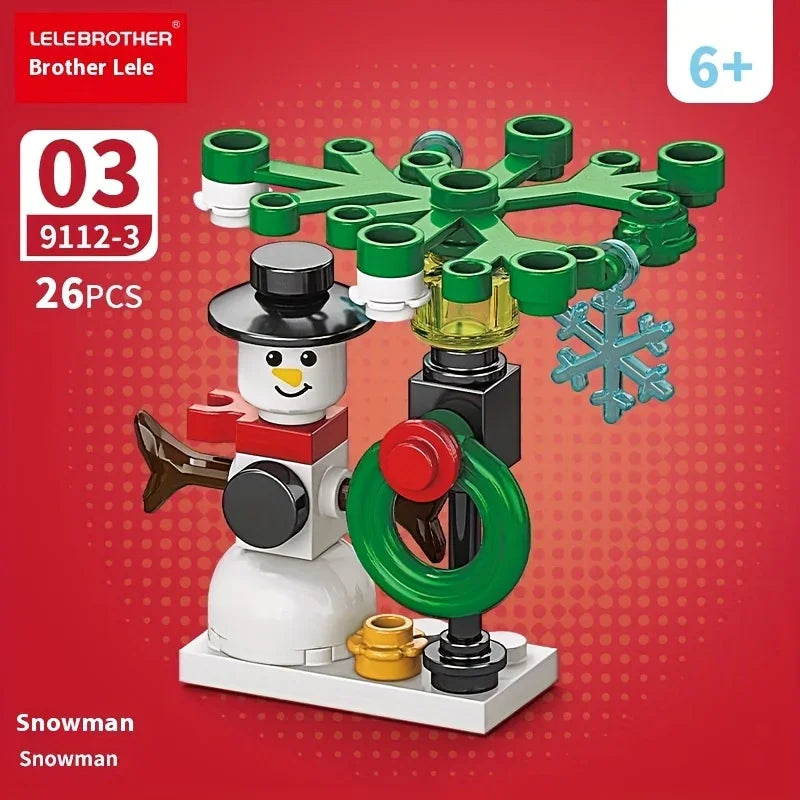 10-in-1 Mini Christmas Series Building Blocks Set, Christmas Gift Assembly Toy, Santa Claus and Snowman Model Kit, Holiday Birthday Gift, Halloween Thanksgiving Tabletop Decor, 352pcs with 10 Small Models or Combine into One House Of Avana