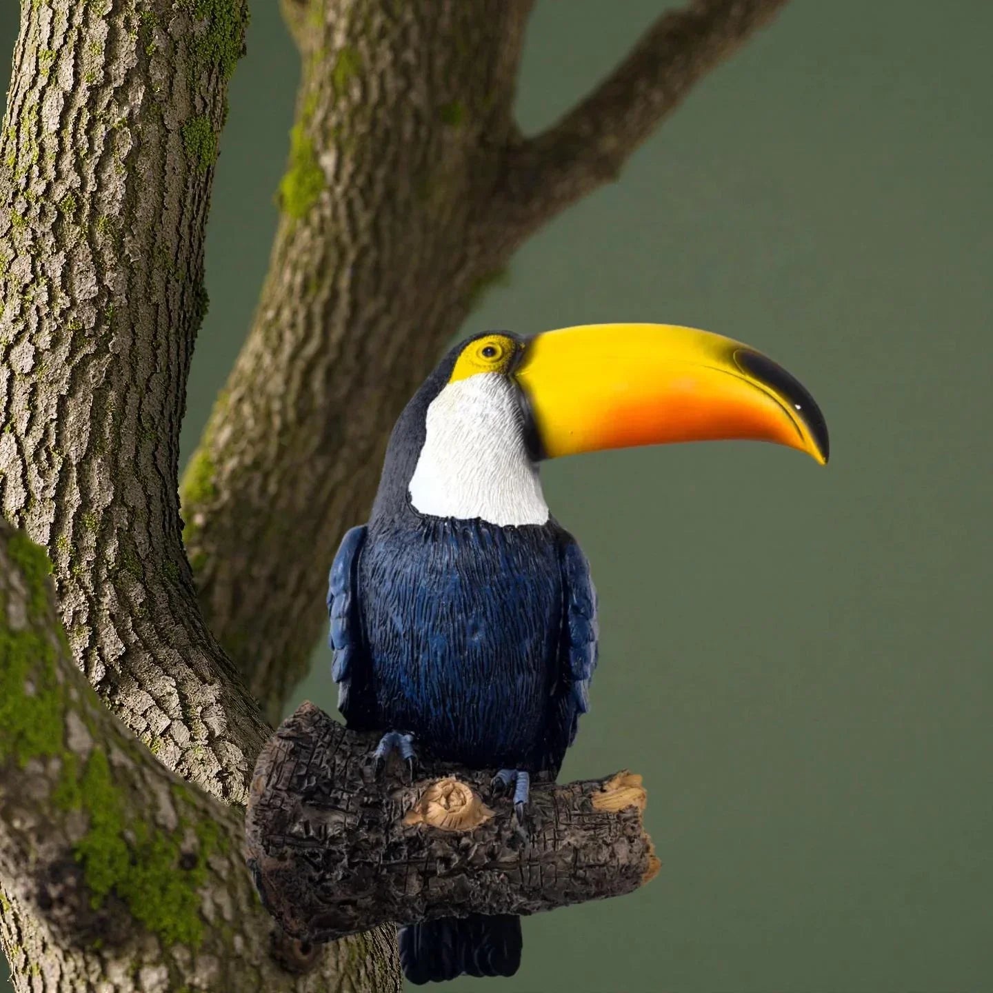 11.4" Tall Toucan Tree Hugging Garden Statue - Vibrant Multi-Color Resin Tropical Bird Sculpture with Expressive Eyes & Black/White Feathers, Indoor/Outdoor Hanging Decor for Lawn, Porch, Patio - No Electricity Needed, Durabl House Of Avana