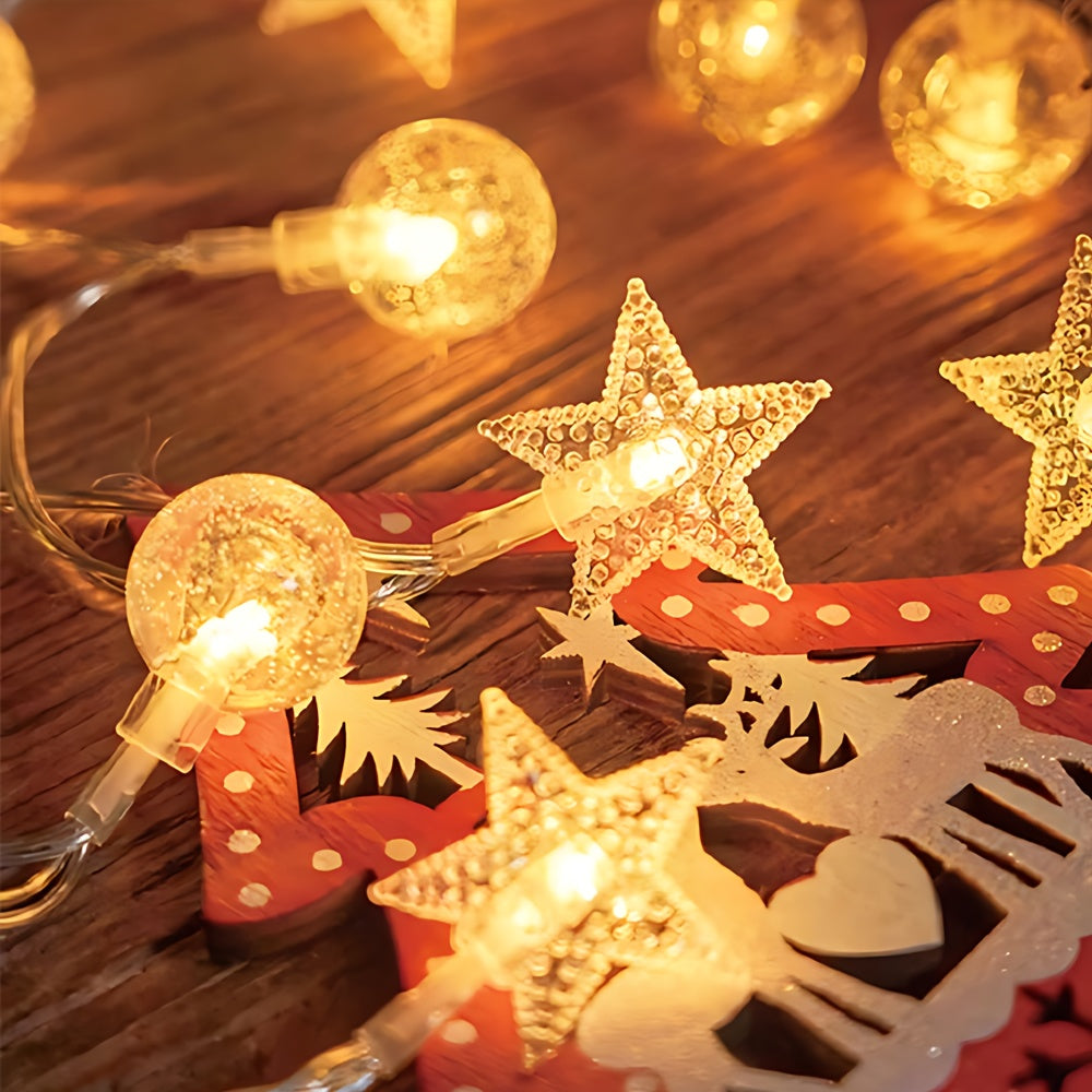 1pc, String Lights and Bubble Ball String Lights, 40/20/10LED, Crystal Clear Ball and Star Dream String Lights, Suitable for Bedroom, Wedding, Party, Wall Decoration, Birthday, Gift, Back to School, Christmas, Easter House Of Avana