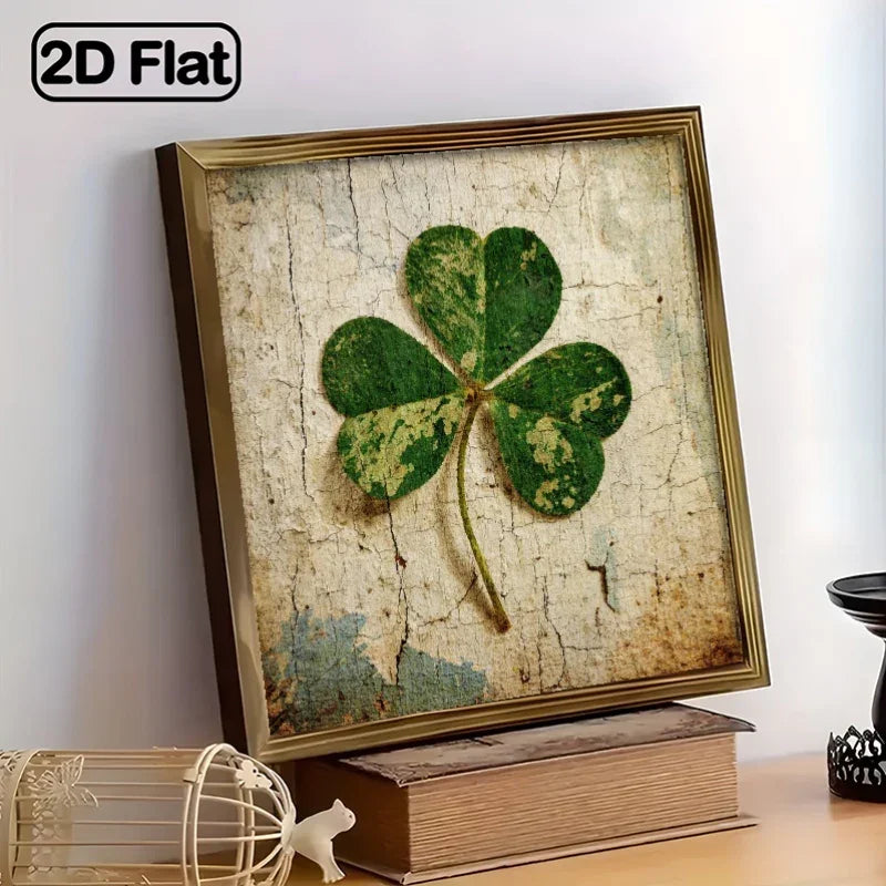 Shamrock Sign - Rustic Wooden Green 8x8 Inch