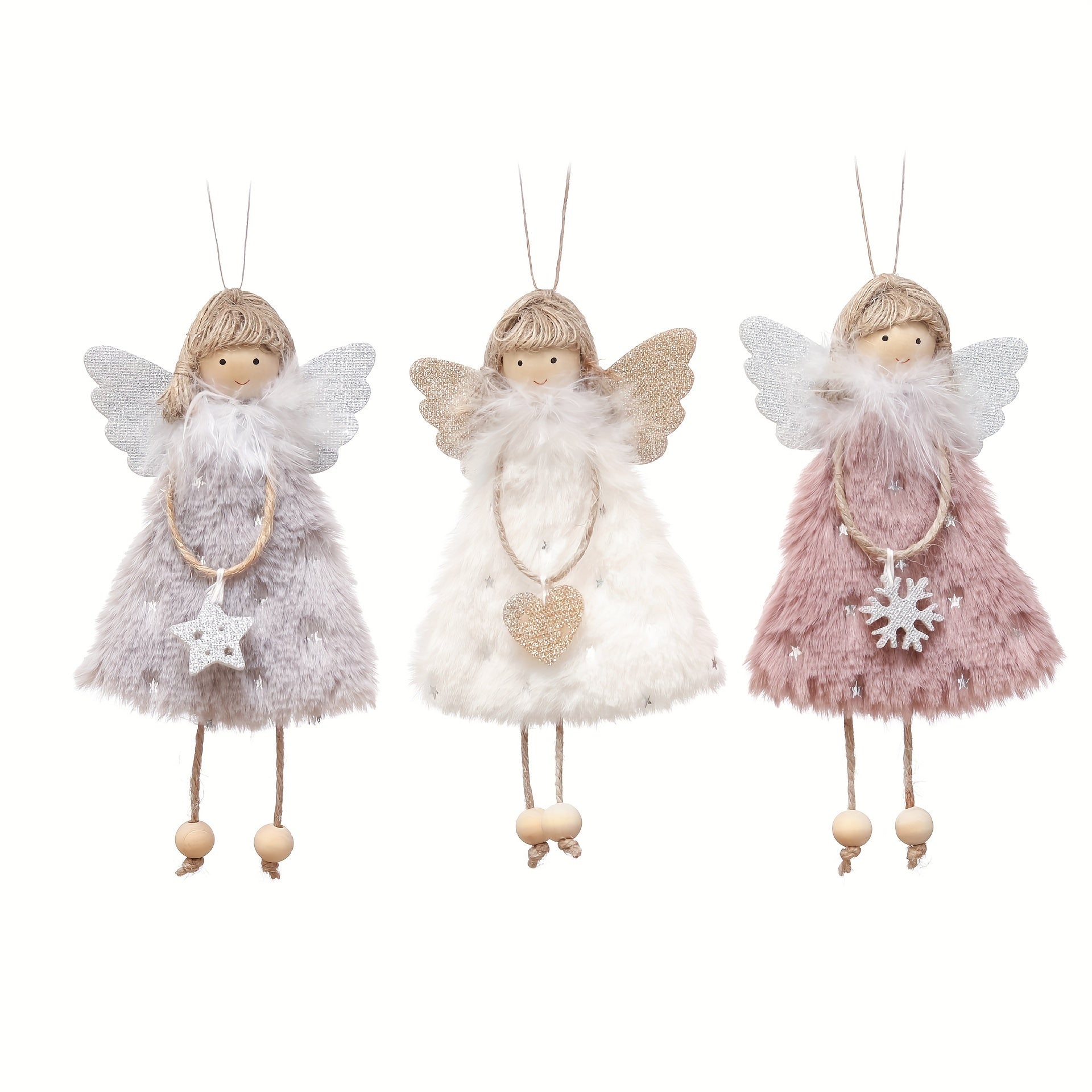 3pcs Plush Angel Doll Pendants - Perfect for Christmas, New Year's, Birthdays, Weddings & Valentine's Day Decorations House Of Avana