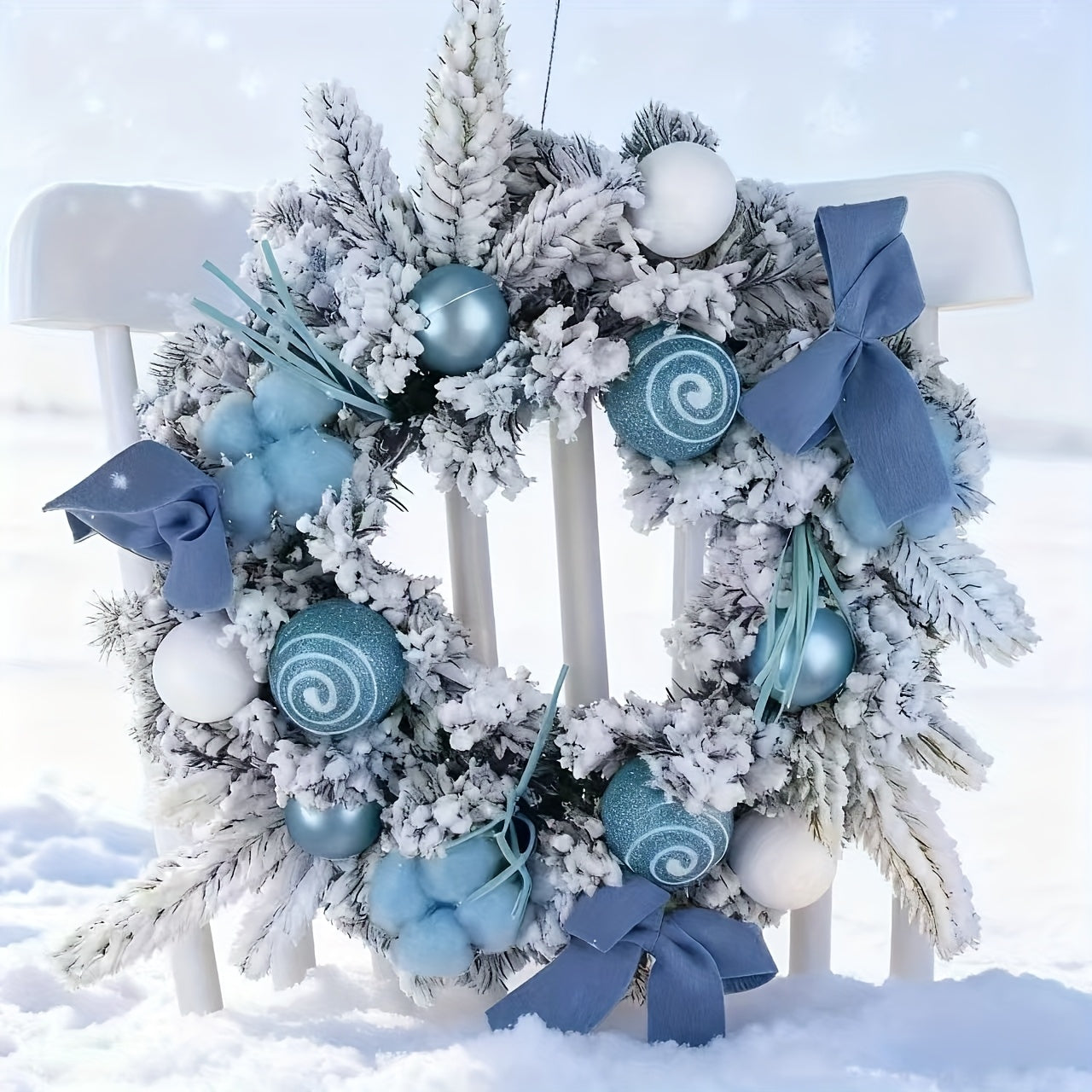 1pc Large Artificial Wreath Centerpiece with Pine Leaves & Golden Accents - Elegant Winter Holiday Decor for Dining Table, Fireplace, or Window - Handmade Plastic, Candle Holder & Wall Hanging Decoration, Christmas Decoration House Of Avana